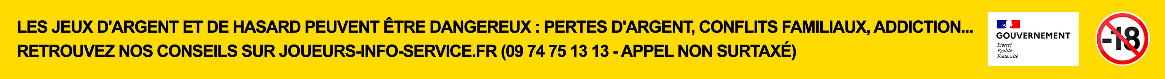 Avertissement jeux d'argent